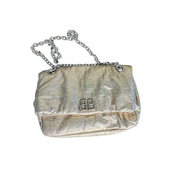 Balenciaga NWT Small Monaco Shoulder Bag in Beige/Gold - Picture 3 of 16